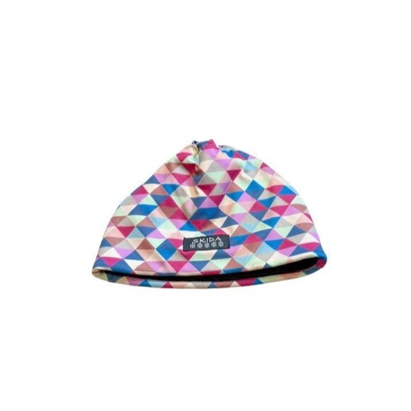 Skida Alpine Hat Colorful Tiles Fleece Lined White Pink Nordic One Size Cap - Picture 1 of 4